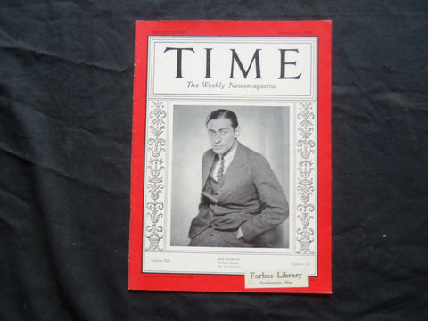 1928 SEPTEMBER 3 TIME MAGAZINE - JED HARRIS - T 174