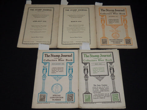1915-1916 THE STAMP JOURNAL MAGAZINE LOT OF 5 ISSUES - O 1134L