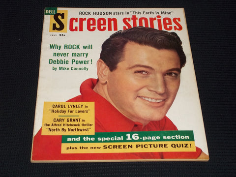 1959 JULY SCREEN STORIES MAGAZINE - ROCK HUDSON FRONT COVER - E 15897