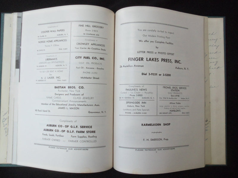 1954 THE MERCURY CENTRAL HIGH SCHOOL YEARBOOK - AUBURN, NEW YORK - YB 3195