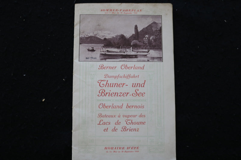 1910 BERNER OBERLAND TRAVEL GUIDE - FOLD-OUT - GERMAN TEXT - K 2217