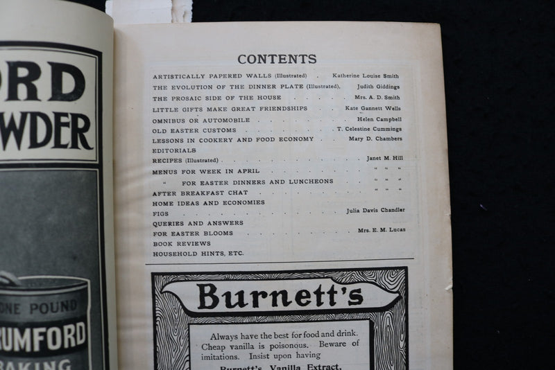 1905 APRIL THE BOSTON COOKING SCHOOL MAGAZINE - K 2921