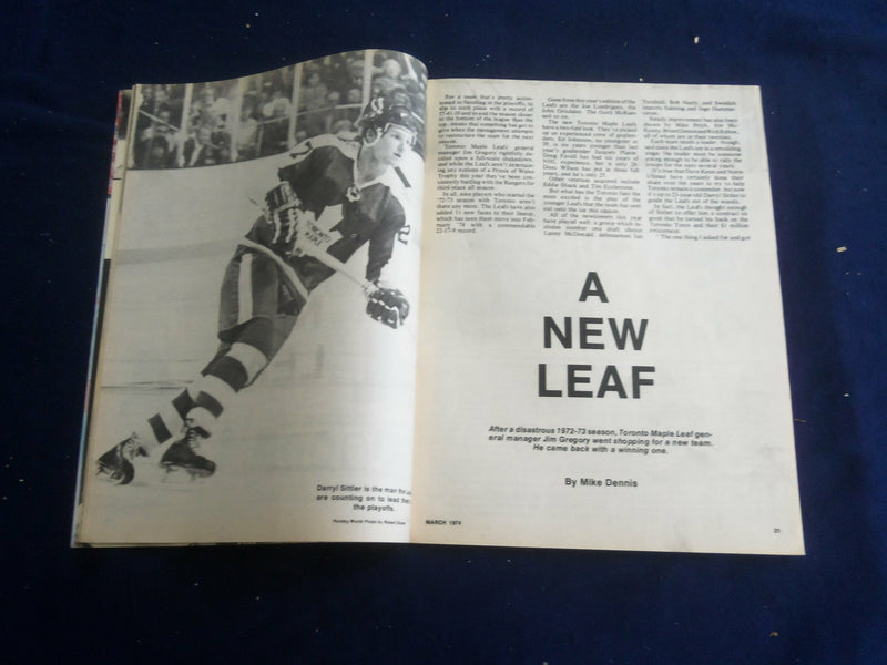1974 MARCH HOCKEY WORLD MAGAZINE - BOB KELLY COVER - ST 267G