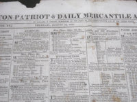 1819 & 1824 BOSTON PATRIOT NEWSPAPER LOT OF 2 - BALLARD & WRIGHT - NP 2740