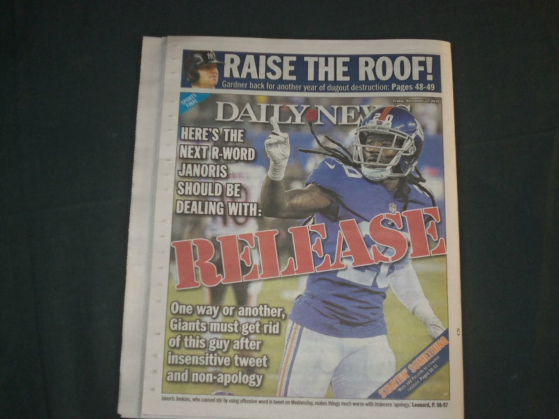 2019 DEC 13 NEW YORK DAILY NEWS NEWSPAPER - TESSA MAJORS KILLED -BARNARD COLLEGE