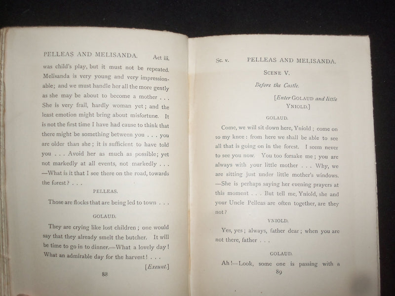1914 PELLEAS AND MELISANDA, AND THE SIGHTLESS HARDCOVER BOOK BY - KD 9216