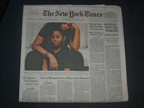 2019 AUGUST 9 NEW YORK TIMES - SHOOTING LEAD TRUMP TO STUDY FIREARMS CHECKS