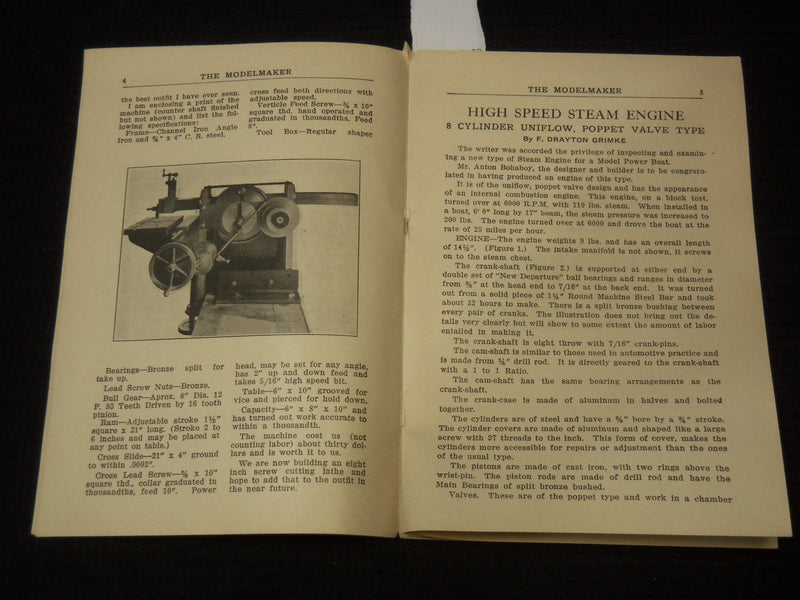 1925 JANUARY THE MODEL MAKER MAGAZINE - VOLUME 2 NO. 1 - K 2644