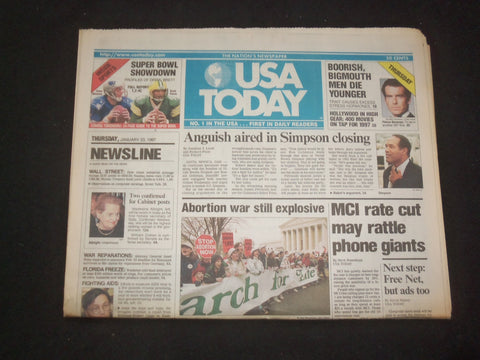 1997 JANUARY 23 USA TODAY NEWSPAPER - ANGUISH AIRED IN SIMPSON CLOSING - NP 7845