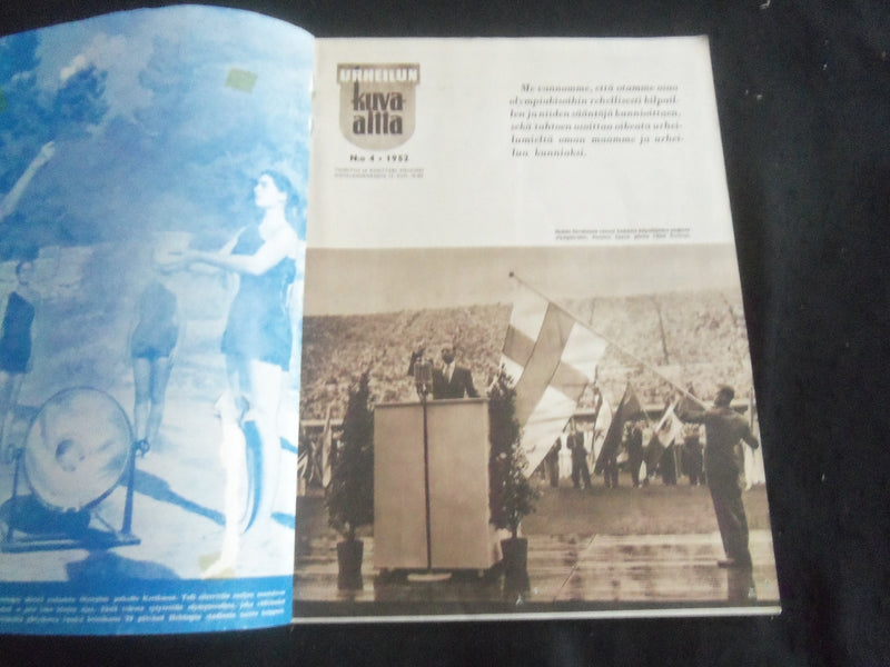 1952 URHEILUN KUVA-AITTA - OLYMPIA-NUMERO MAGAZINE-NO. 4- FINNISH TEXT - B 4077T
