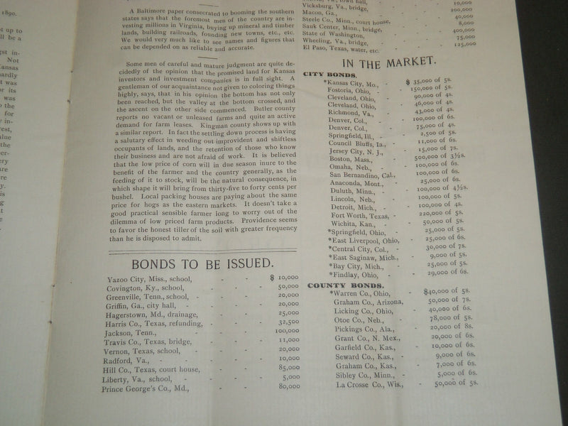 1900 MARCH AMERICAN INVESTMENTS NEWSPAPER VOLUME 1 NO. 3 - BUFFALO - NP 4249