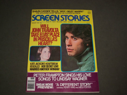 1978 AUGUST SCREEN STORIES MAGAZINE - JOHN TRAVOLTA & PRISCILLA COVER - M 188