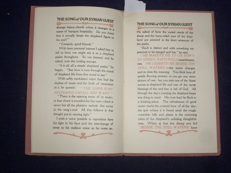 1934 THE SONG OF OUR SYRIAN GUEST SOFTCOVER BOOK BY WILLIAM ALLEN KNIGHT- J 9652