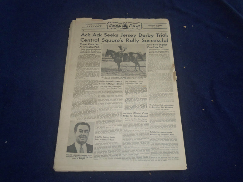 1969 MAY 21 THE DAILY RACING FORM - WELL MANNERED SOLID JOLIET CHOICE - NP 5513