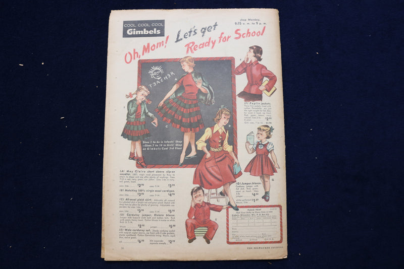 1950 AUG 27 SCREEN RADIO TELEVISION MAGAZINE - FRED ASTAIRE BACK COVER - E 23097