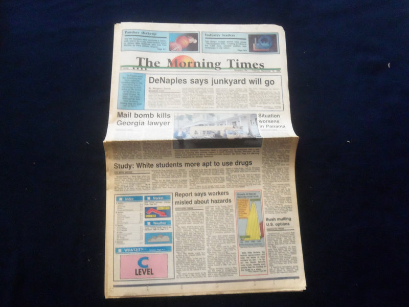 1989 DEC 19 THE MORNING TIMES NEWSPAPER-SCRANTON, PA- MAIL BOMB KILLS - NP 6134