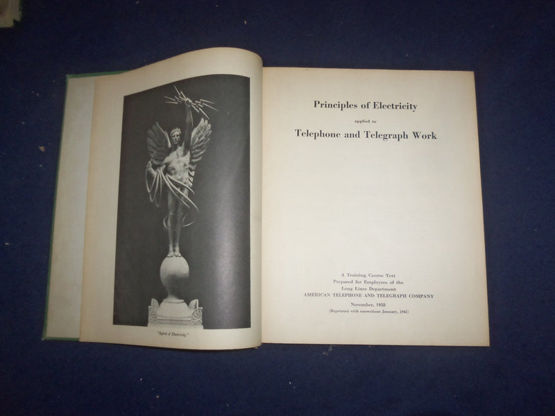 1941 PRINCIPLES OF ELECTRICITY - 1938 EDITION - HARDCOVER BOOK- KD 8164