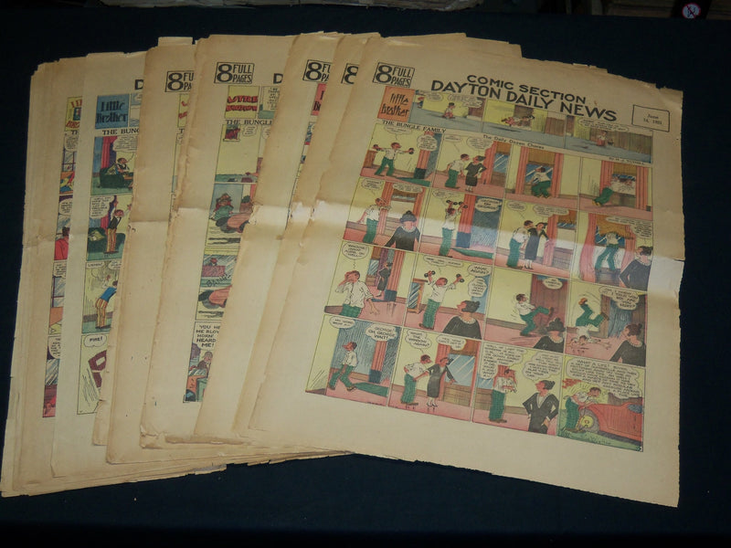 1930-1932 DAYTON DAILY NEWS COLOR COMIC PAGES LOT OF 26 -BUNGLE FAMILY - NTL 82I