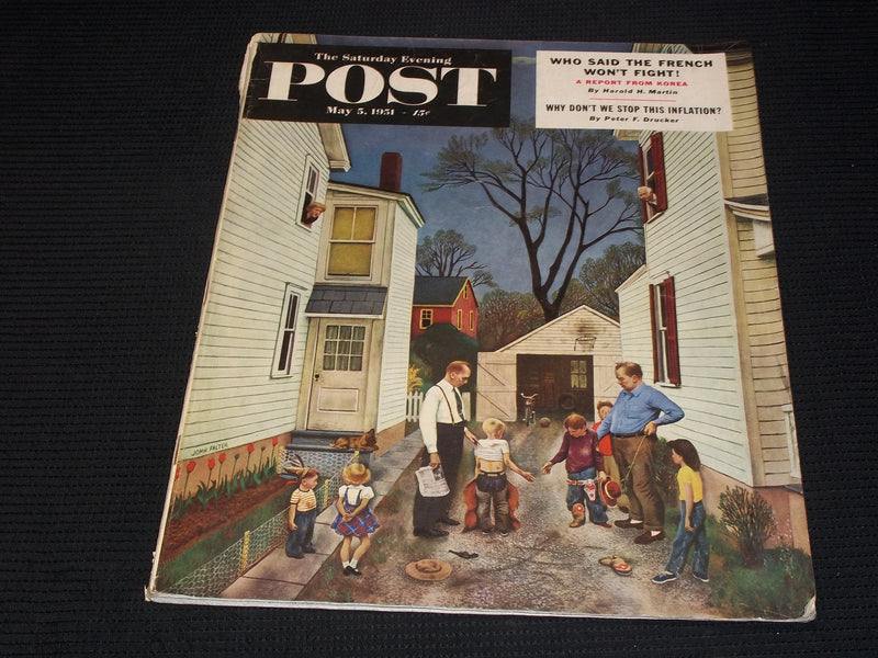 1951 MAY 5 SATURDAY EVENING POST MAGAZINE NICE ILLUSTRATED COVER - E 1269
