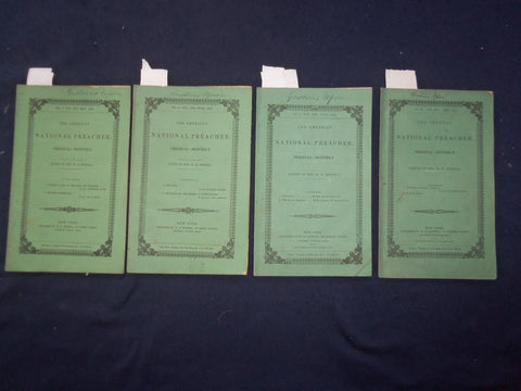1842 THE AMERICAN NATIONAL PREACHER MONTHLY MAGAZINE - LOT OF 4 - J 9756