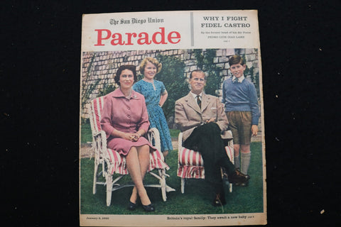 1960 JAN 3 PARADE MAGAZINE - QUEEN ELIZABETH & PRINCE CHARLES COVER - E 25653