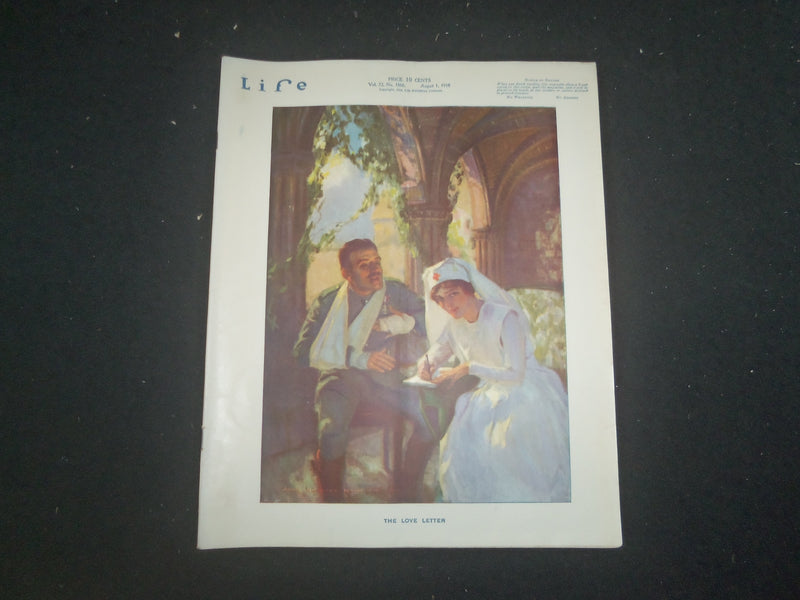 1918 AUGUST 1 LIFE MAGAZINE - THE LOVE LETTER - L 767Q