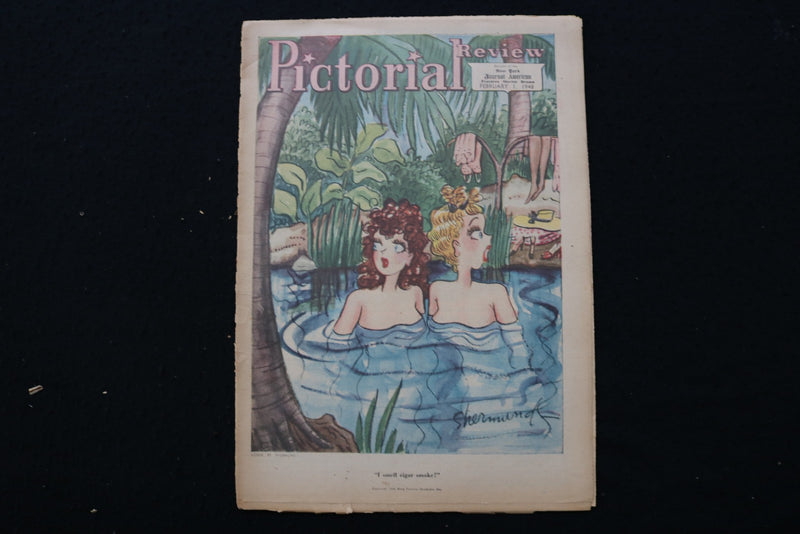 1948 FEBRUARY 1 PICTORIAL REVIEW MAGAZINE - I SMELL CIGAR SMOKE! COVER - E 26352