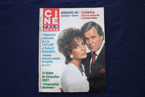 1986 OCT 16 CINE TELE REVUE MAGAZINE - LIZ TAYLOR & R. WAGNER COVER - E 23548
