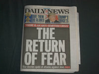 2020 JANUARY 5 NEW YORK DAILY NEWS NEWSPAPER-ANTI-SEMITISM CRISIS-RETURN OF FEAR