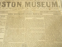 1851 MARCH 15 THE BOSTON MUSEUM NEWSPAPER - JUDITH BENSADDI SEQUEL - NP 9029