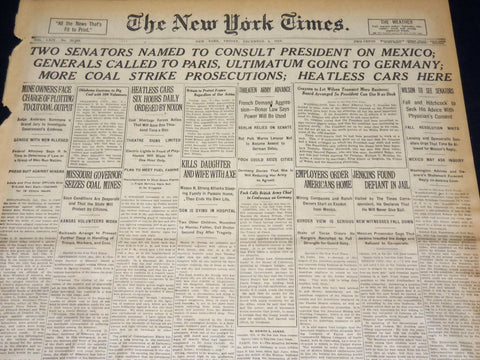 1919 DECEMBER 5 NEW YORK TIMES - ULTIMATUM GOING TO GERMANY - NT 7946