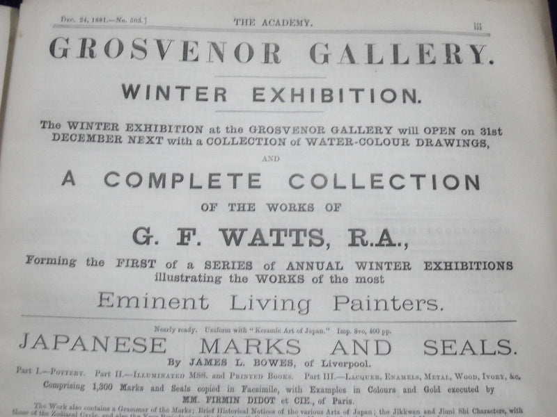 1881 THE ACADEMY WEEKLY REVIEW OF LITERATURE LOT OF 51 ISSUES - LONDON - O 2380