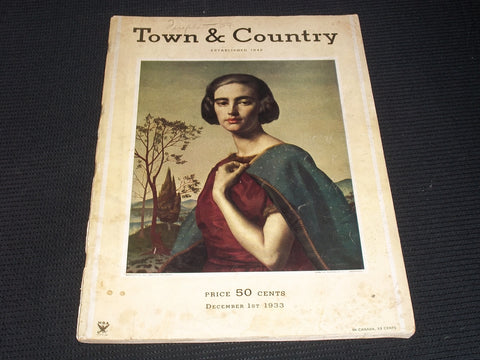 1933 DECEMBER 1 TOWN & COUNTRY MAGAZINE - G.L. BROCKHURST FRONT COVER - E 2531