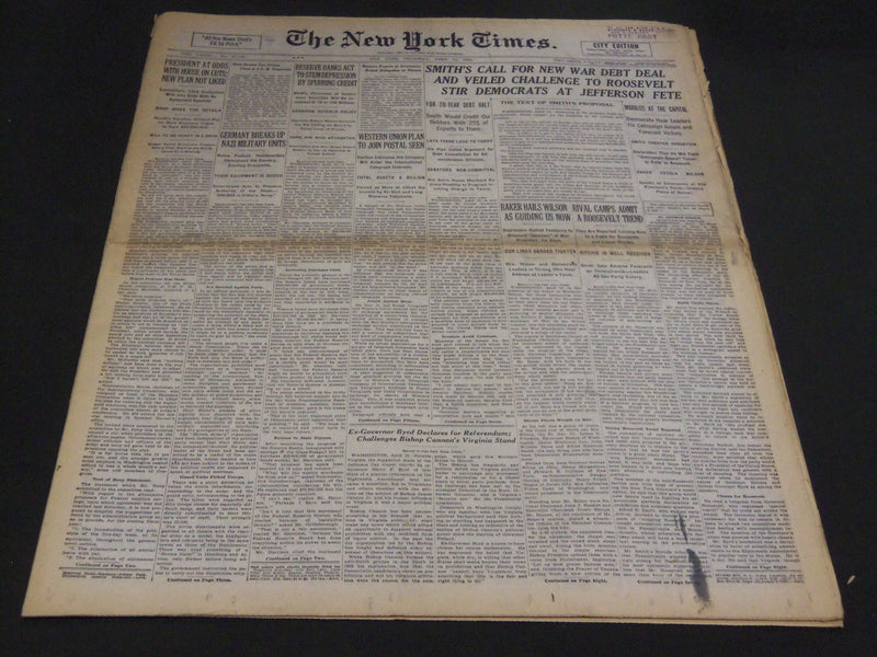 1932 APRIL 14 NEW YORK TIMES - GERMANY BREAKS UP NAZI MILITARY UNITS - NT 4830
