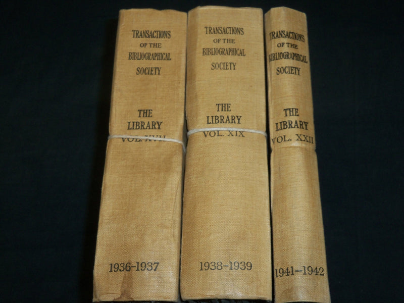1936-1942 TRANSACTIONS OF BIBLIOGRAPICAL SOCIETY LOT OF 3 - 11 ISSUES - KD 4598