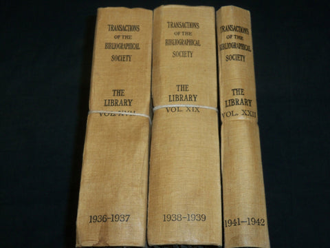 1936-1942 TRANSACTIONS OF BIBLIOGRAPICAL SOCIETY LOT OF 3 - 11 ISSUES - KD 4598