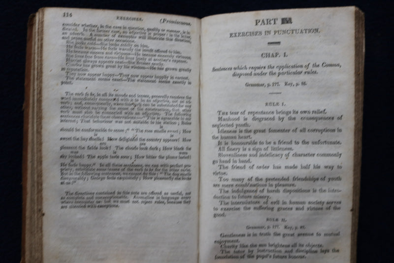 1834 ENGLISH EXERCISES HARDCOVER BOOK BY LINDLEY MURRAY - KD 9439
