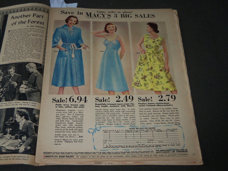 1948 MAY 23 NY SUNDAY MIRROR MAGAZINE SECTION - COLEEN GRAY COVER - J 2895