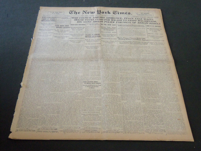 1919 JANUARY 14 NEW YORK TIMES - WAR COUNCIL AMENDS ARMISTICE - NT 5833