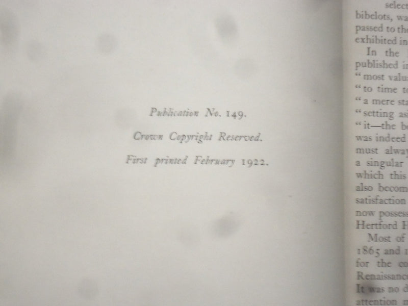 1922 VICTORIA AND ALBERT MUSEUM - JONES COLLECTION HARDCOVER BOOK - KD 9361