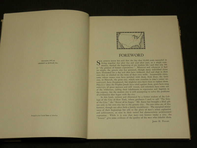 1933 MINUTE GLIMPSES OF AMERICAN CITIES BOOK BY HERBERT S. KATES - KD 6252