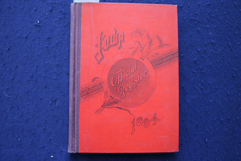 1894 IOWA OFFICIAL REGISTER - HARDCOVER BOOK - K 1767