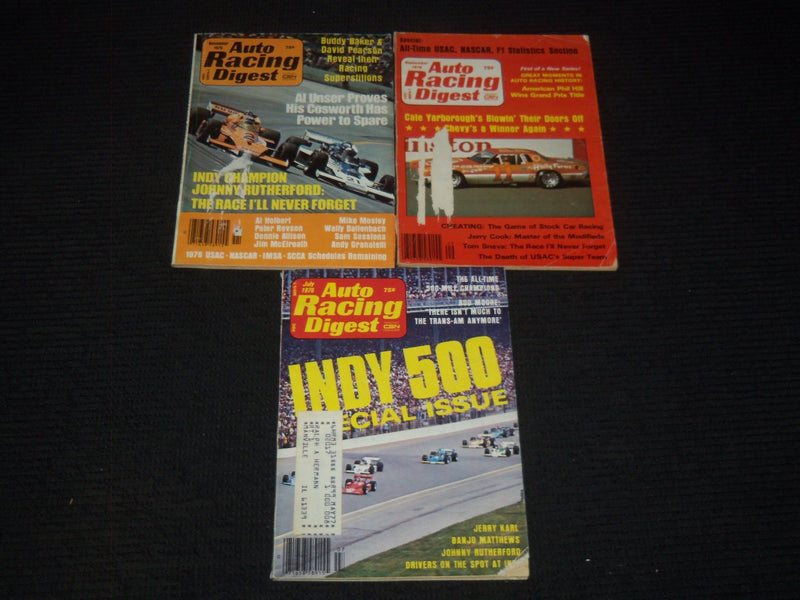 1975-1976 AUTO RACING DIGEST MAGAZINES OT OF 9 ISSUES - O 3074F