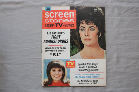 1968 APRIL SCREEN STORIES MAGAZINE - ELIZABETH TAYLOR COVER - E 19935