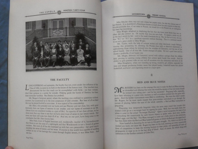 1934 THE CUPOLA MOORESTOWN FRIENDS' SCHOOL YEARBOOK - MOORESTOWN, NJ - YB 3383