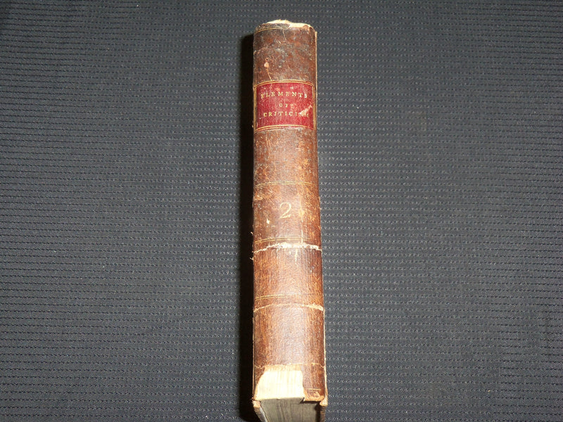 1796 ELEMENTS OF CRITICISM HARDCOVER VOLUME II - FIRST AMERICAN EDITION- KD 7486