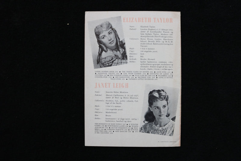 1949 LITTLE WOMEN - DANISH MAGAZINE - ELIZABETH TAYLOR COVER - E 26425