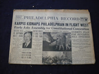 1935 JAN 22 PHILADELPHIA RECORD NEWSPAPER -KARPIS KIDNAPS PHILADELPHIAN- NP 6010