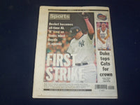 2001 APRIL 3 NY DAILY NEWS NEWSPAPER - CLEMENS ALL-TIME AL STRIKEOUTS - NP 4067