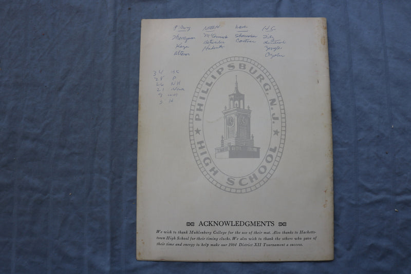 1963-1964 PHILLIPSBURG HIGH SCHOOL WRESTLING PROGRAMS - LOT OF 2 - K 714